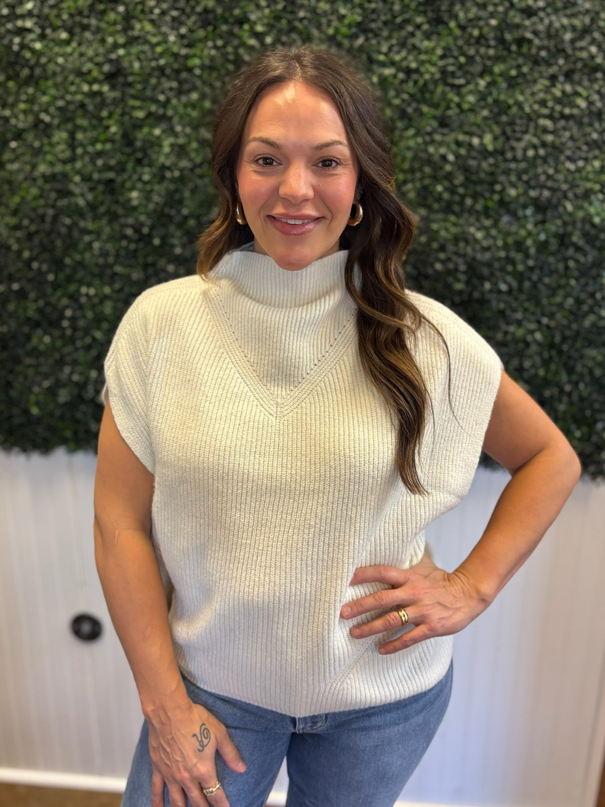 Coffee & Cream Mock Neck Sweater