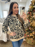 Let it Snow Leopard Sweater