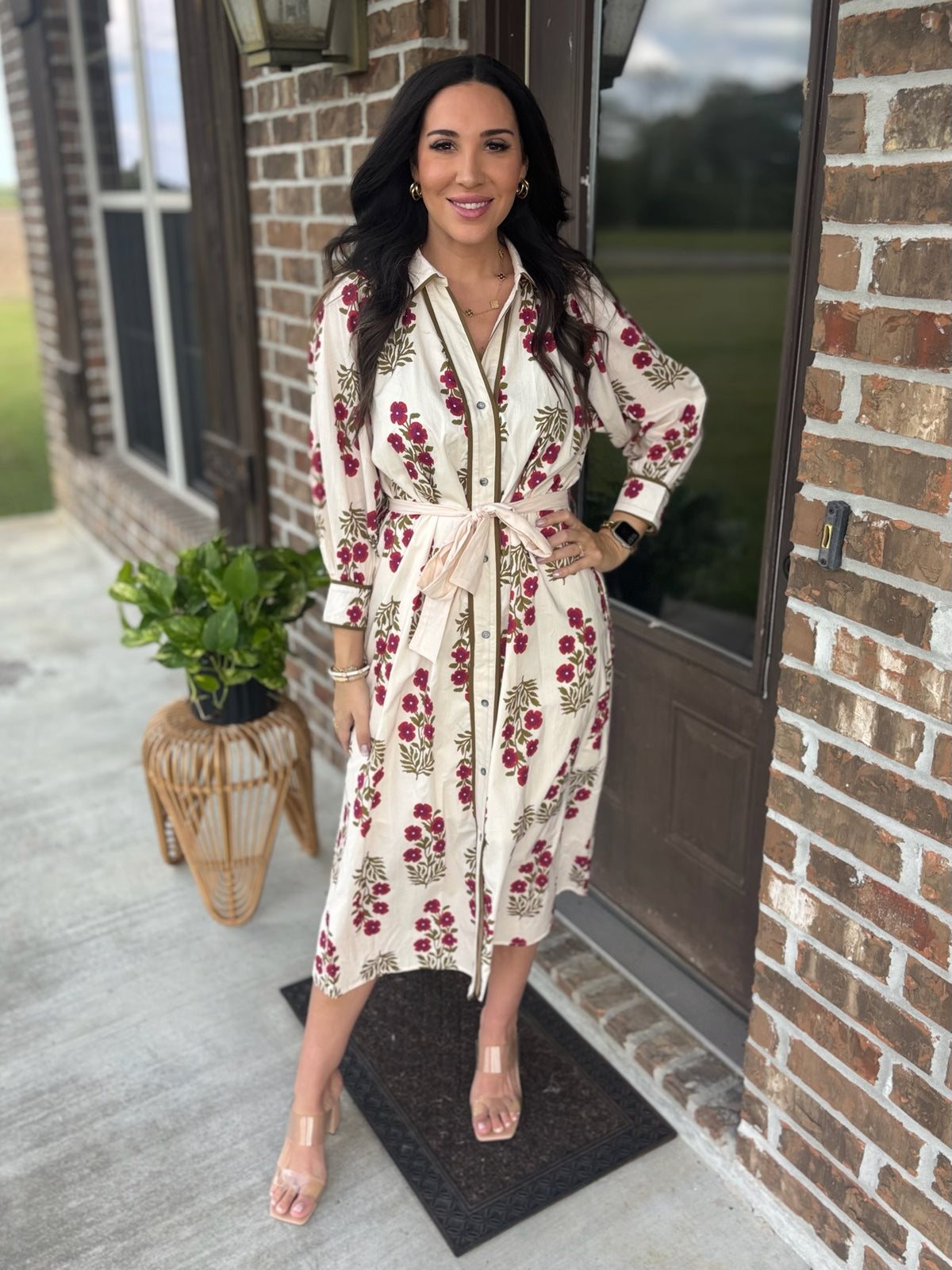 Wild Blooms Belted Dress