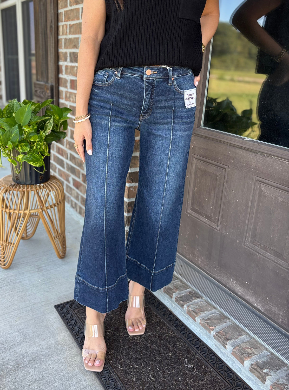 Rory Tummy Control Crop Wide Leg Jean - Risen