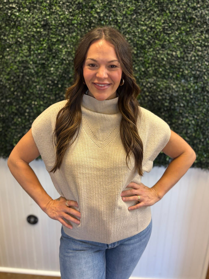 Coffee & Cream Mock Neck Sweater