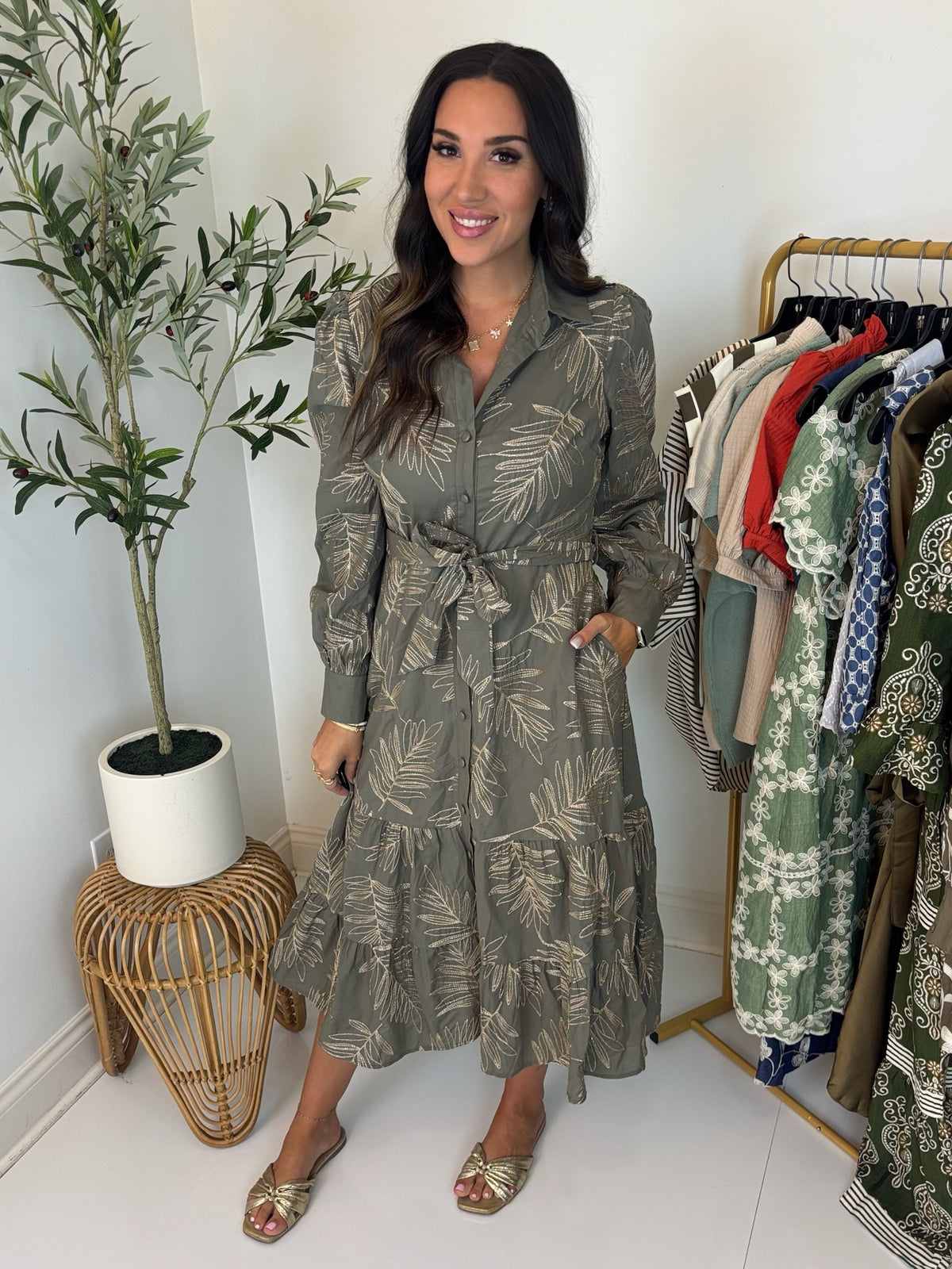 Breezy Edge Button Front Dress