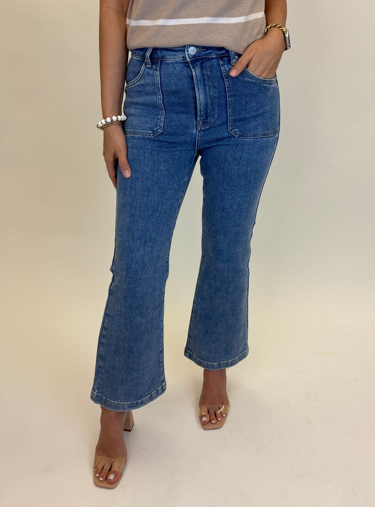 Blair High Rise Patch Pocket Flare Jean