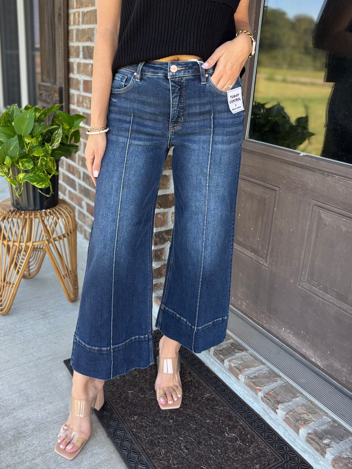 Rory Tummy Control Crop Wide Leg Jean - Risen