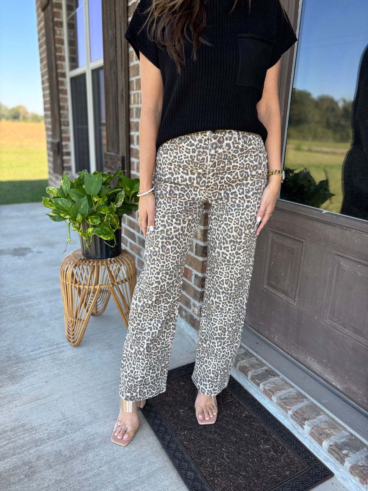 Leopard High Rise Dad Jean - Cello