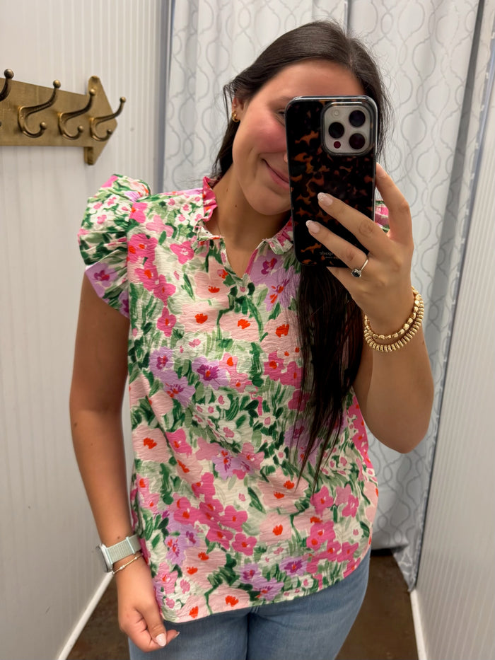 Just a Fling Flutter Sleeve Top