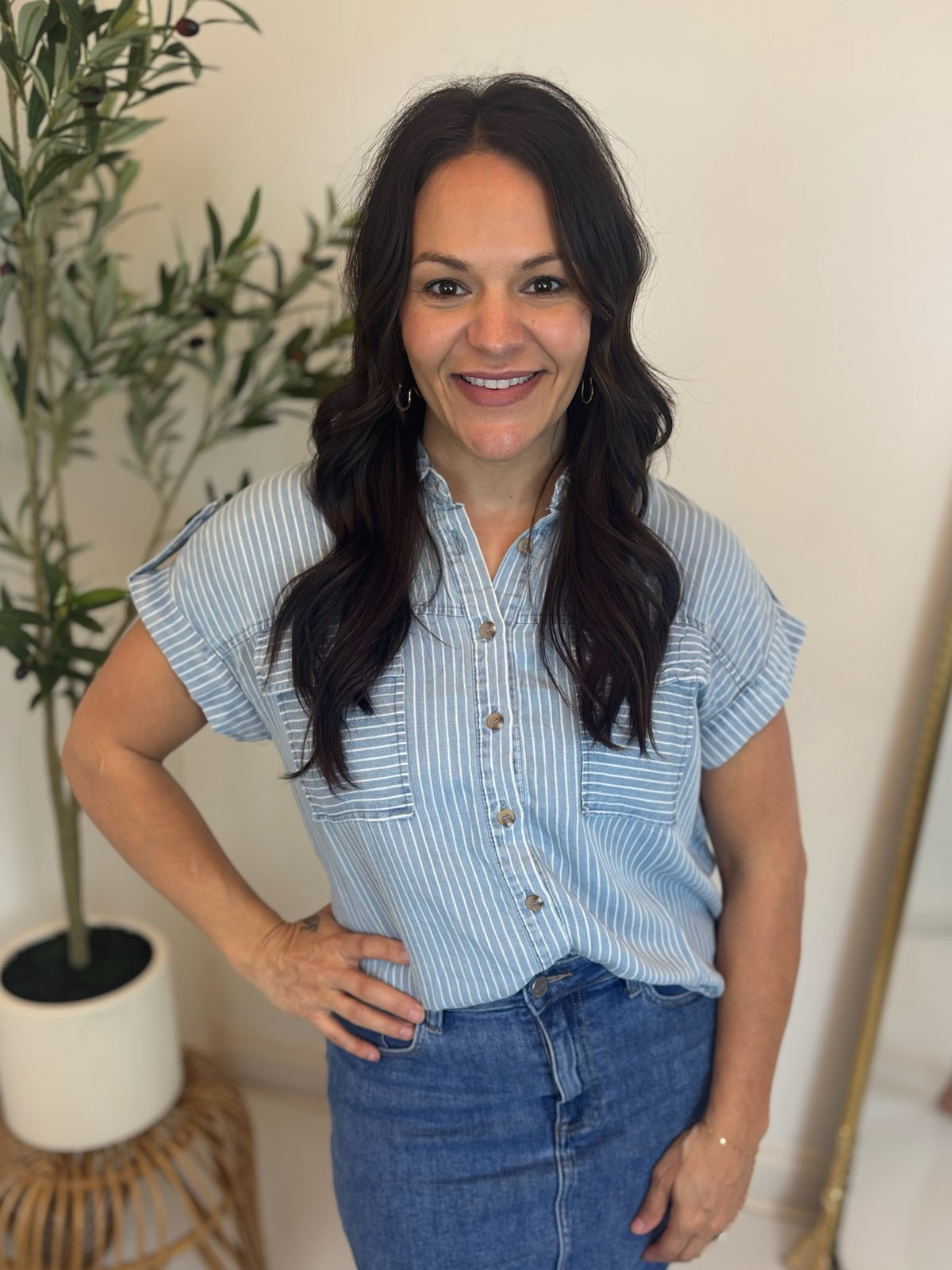 City Stroll Chambray Top