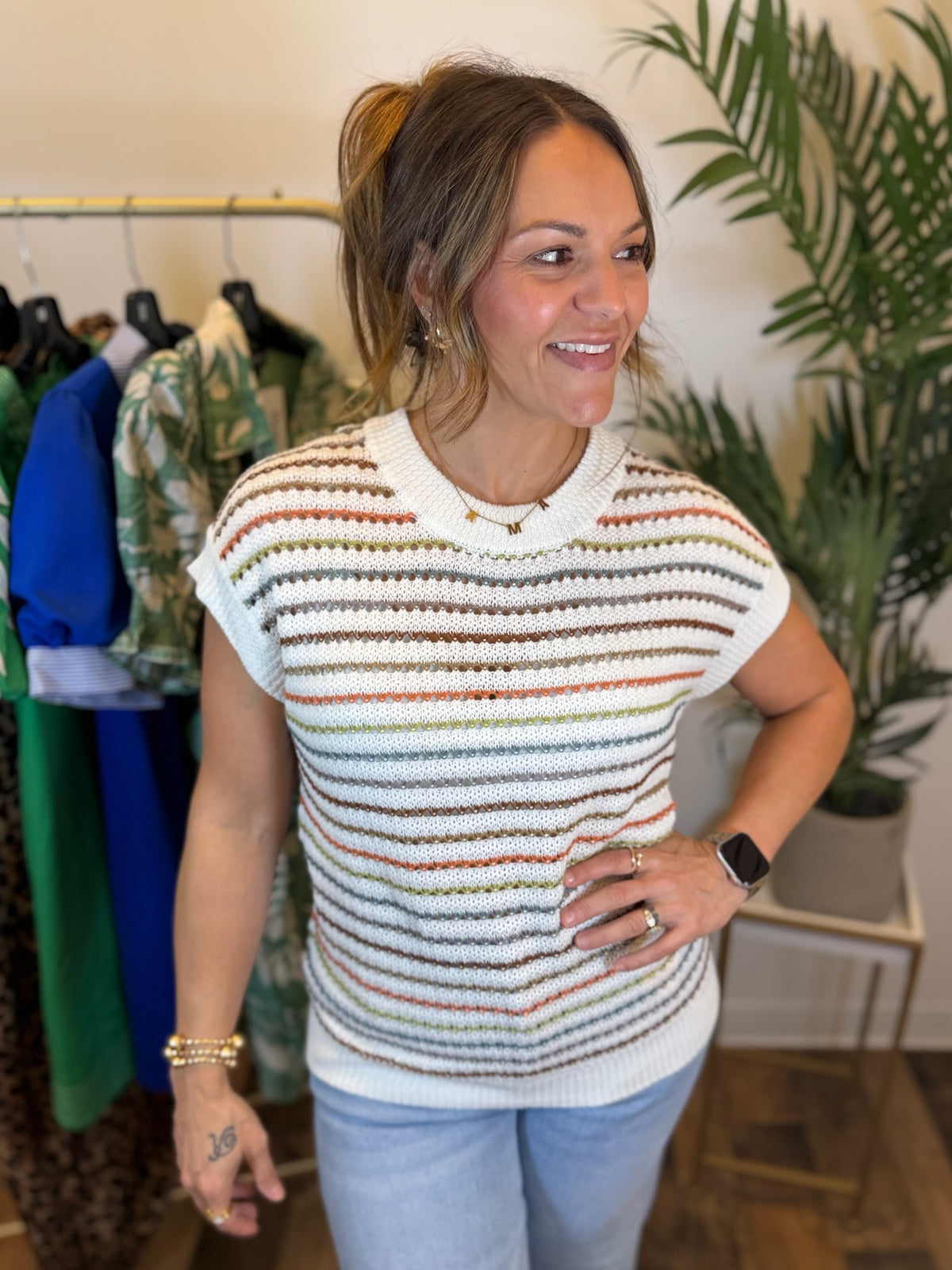Soft Stitch Striped Top