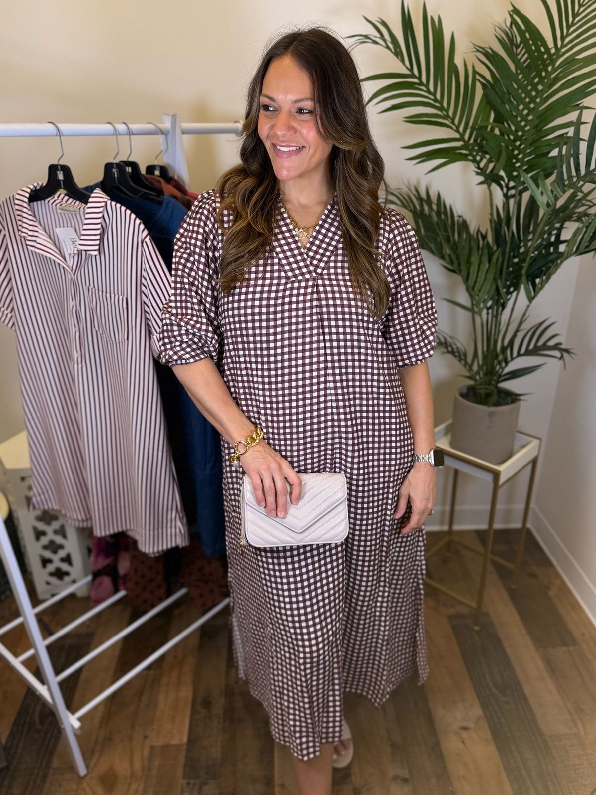 Plans in Place Checkered Dress