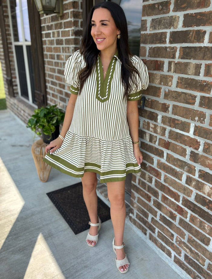 Evergreen Trails Striped Dress