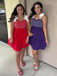 Sideline Sass Smocked Dress