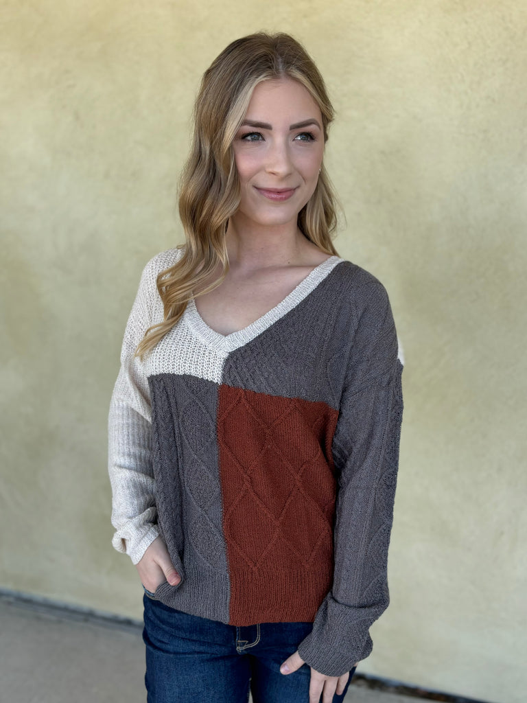 Clementine Color Block Sweater