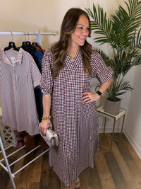 Plans in Place Checkered Dress