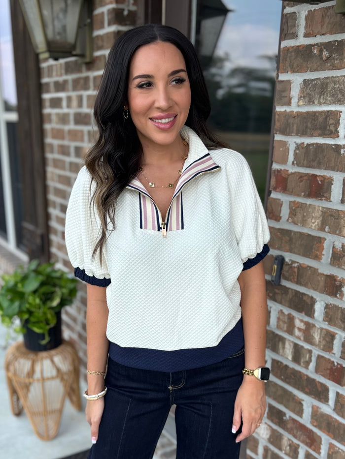 Coffee Run Textured Top