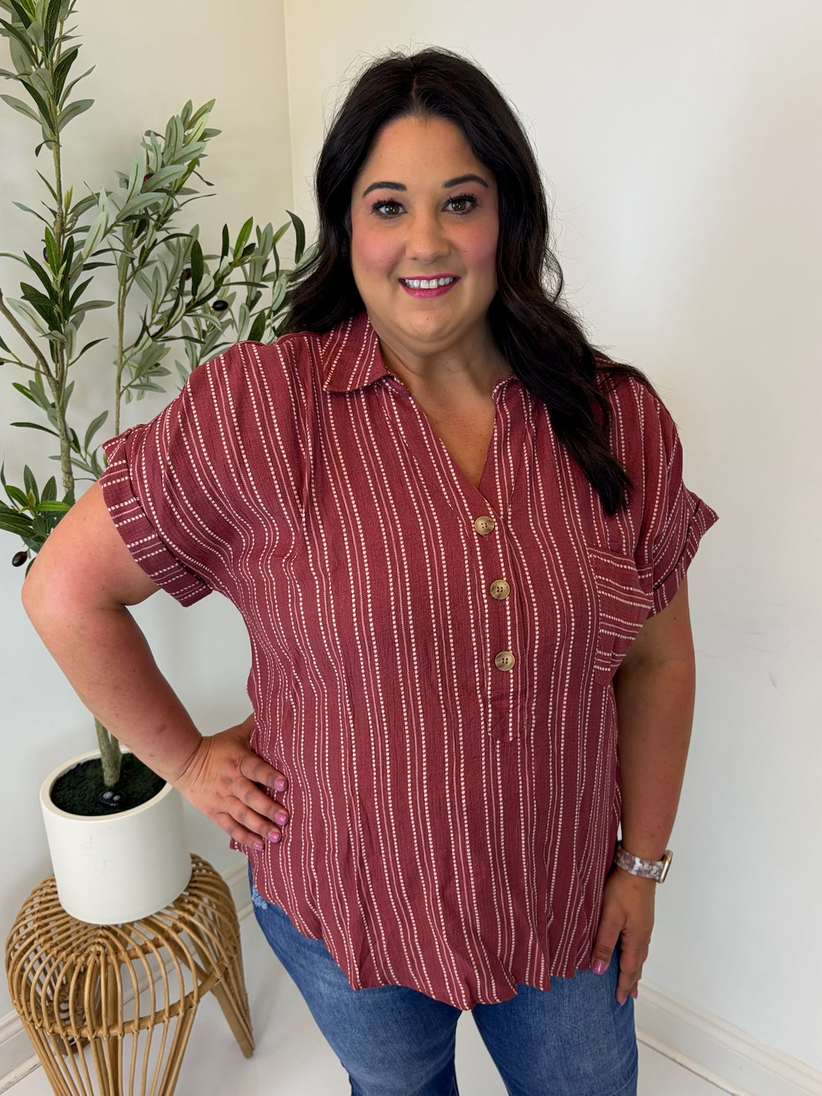 Fireside Striped Top - Plus