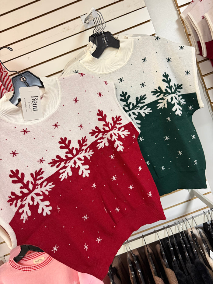 Snow Kissed Short Sleeve Sweater