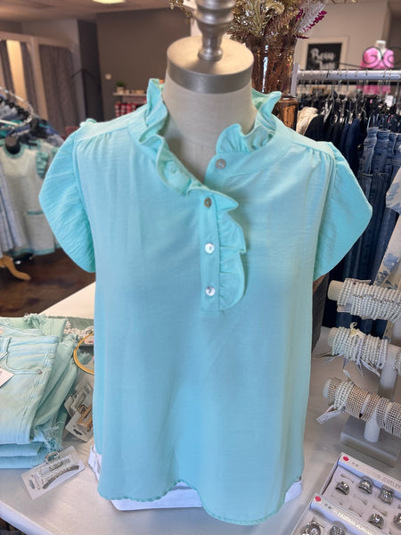 Social Gathering Ruffle Sleeve Top