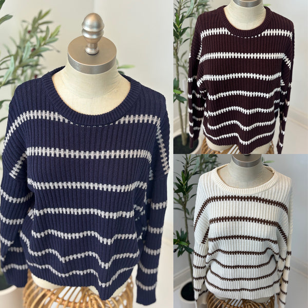 Parallel Path Ribbed Sweater