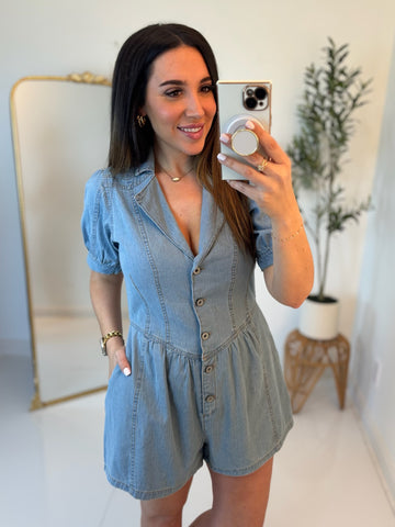 Drenched in Denim Romper