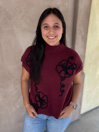 Artful Blooms Knit Top