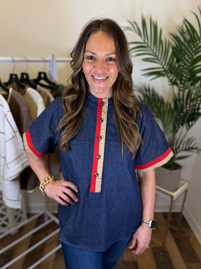 Well Acquainted Button Top