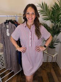 Weekend in Wine Striped Dress