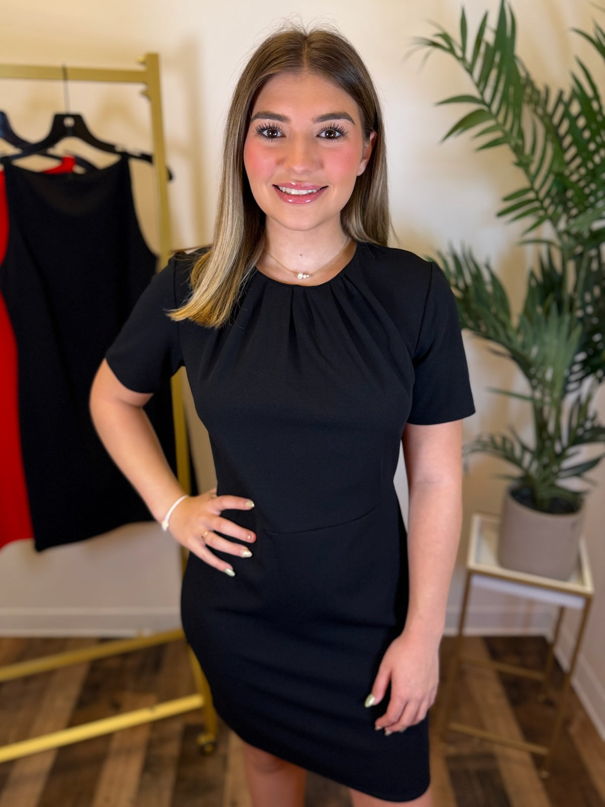Poised in Pleats Mini Dress