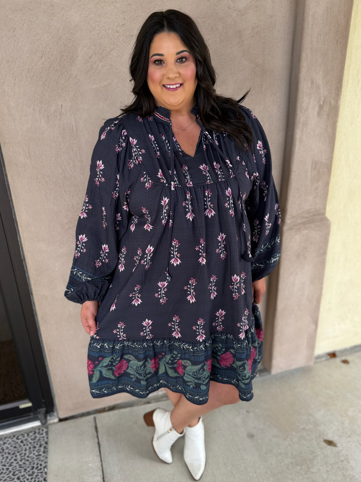 Rustic Reverie Floral Dress - Plus
