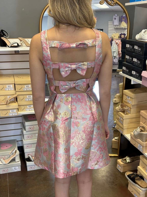 Rosé Reverie Jacquard Dress