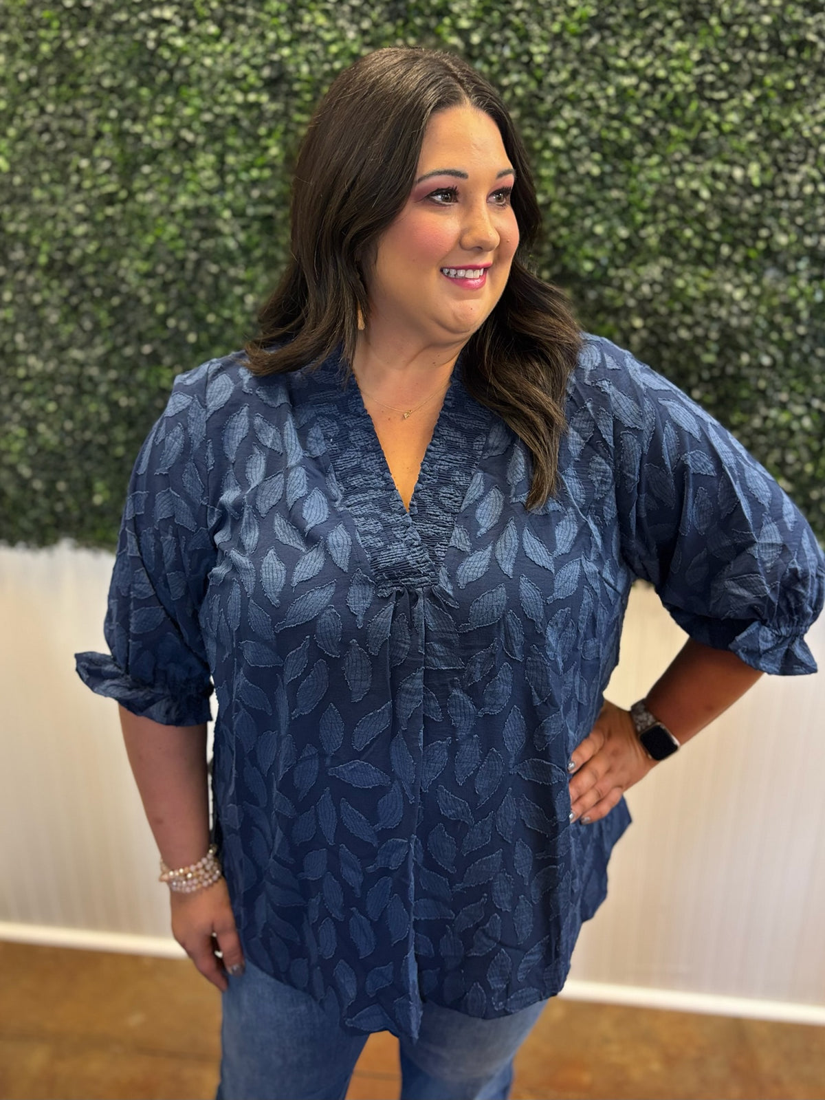 Textured Tranquility Top - Plus