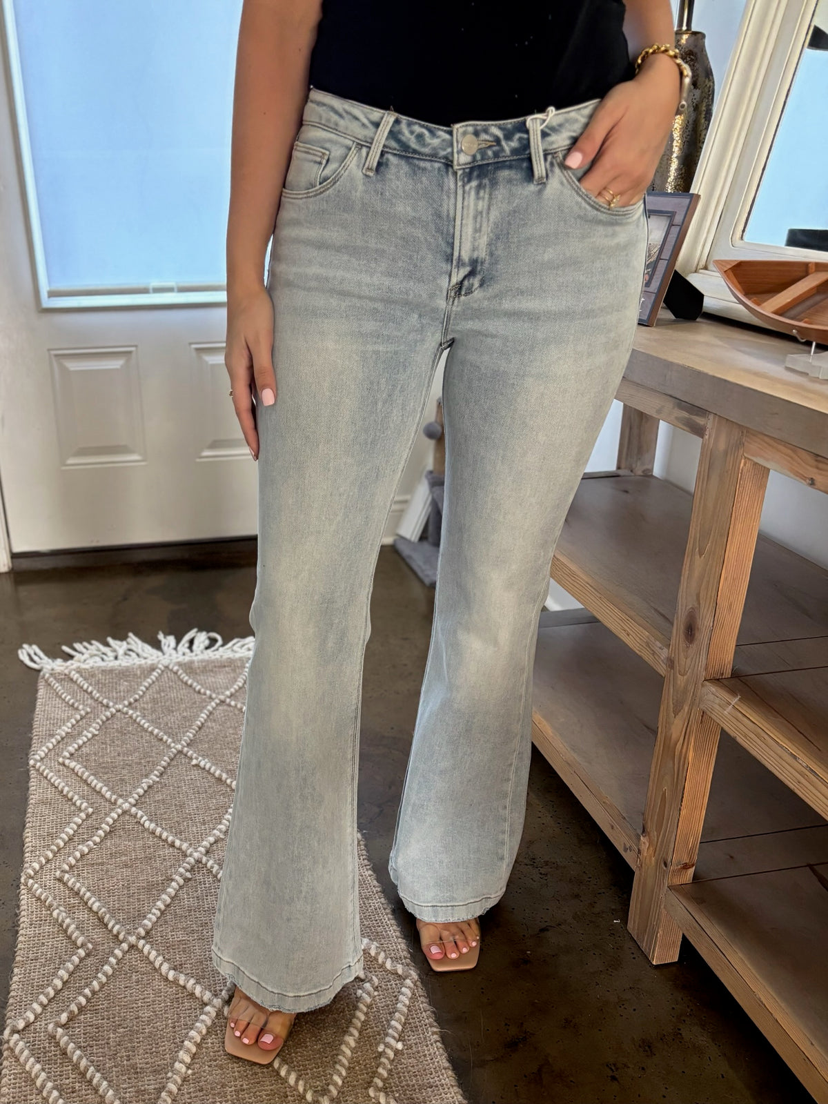 Ellen Low Rise Flare Jean - Risen