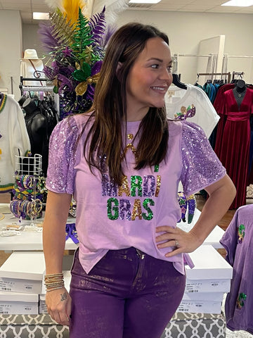 Mardi Gras Sequins Top
