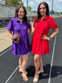 Final Score Button Front Dress