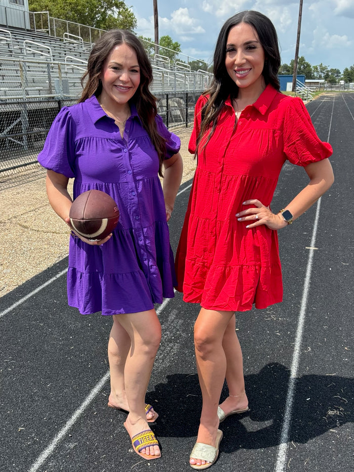Final Score Button Front Dress