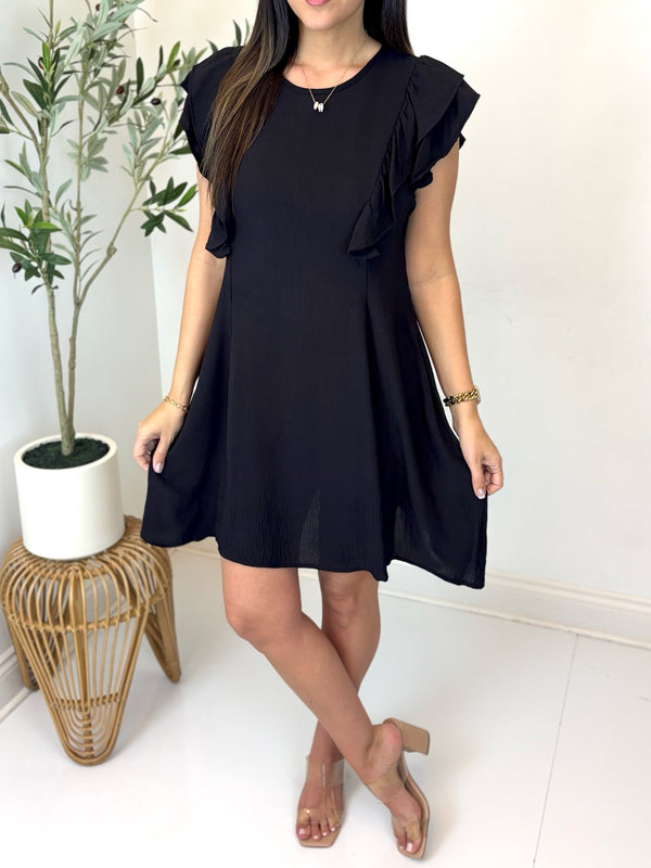 Sweet Simplicity Ruffle Sleeve Dress