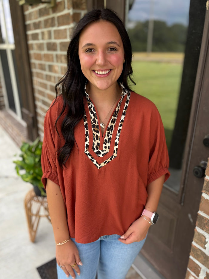 Spice and Spots Contrast Top