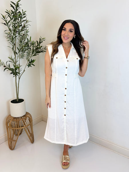 Block Party Button Front Dress