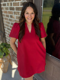 Autumn Flame Ruffled Dress