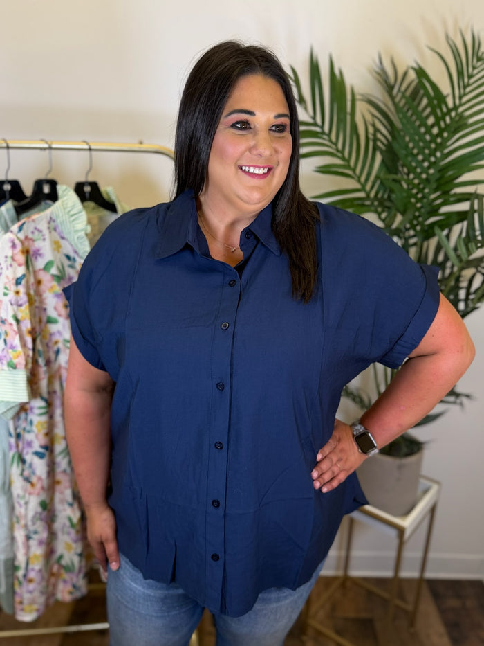 Easy Breeze Button Front Top - Plus