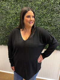 Clean Lines V-Neck Top - Plus