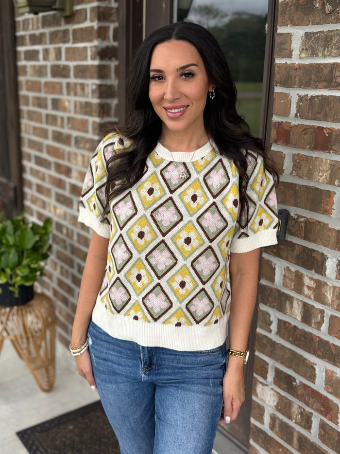 Groovy Girl Geometric Sweater