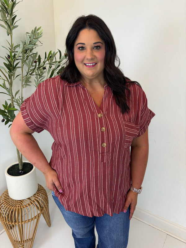 Fireside Striped Top - Plus