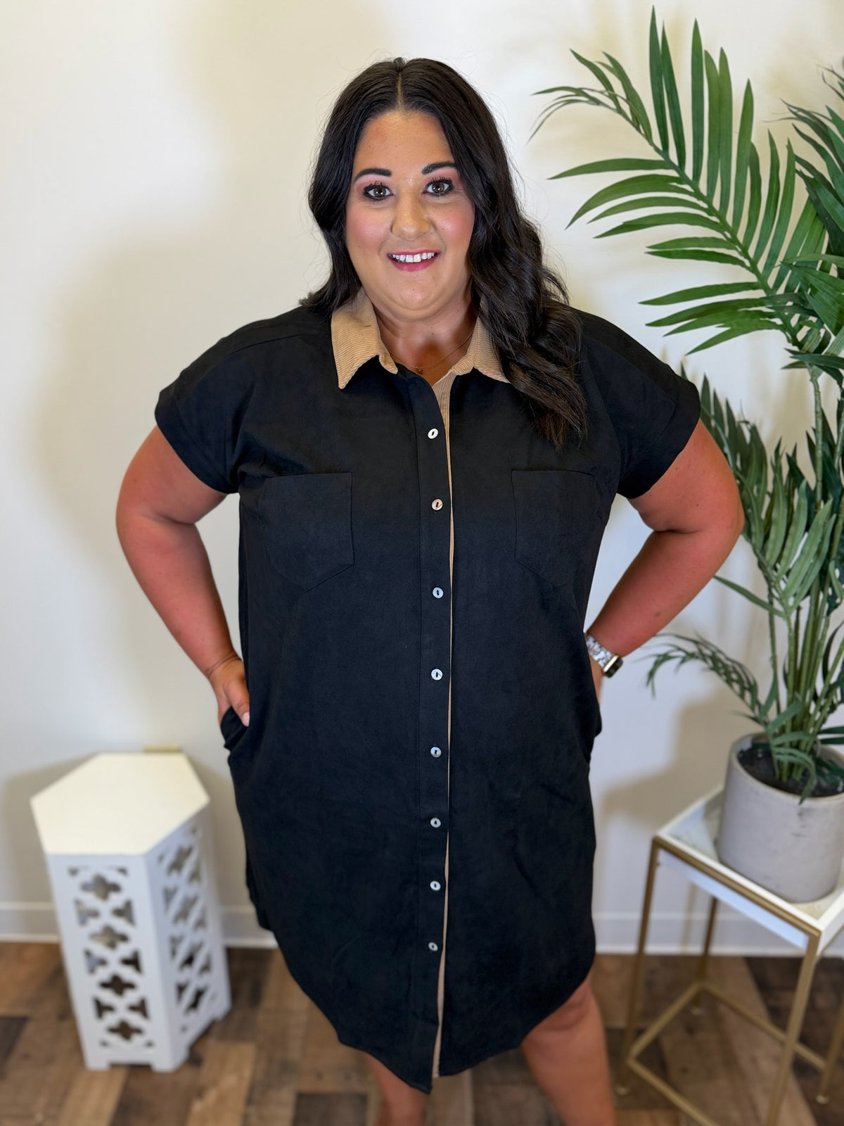Class Act Shirt Dress - Plus