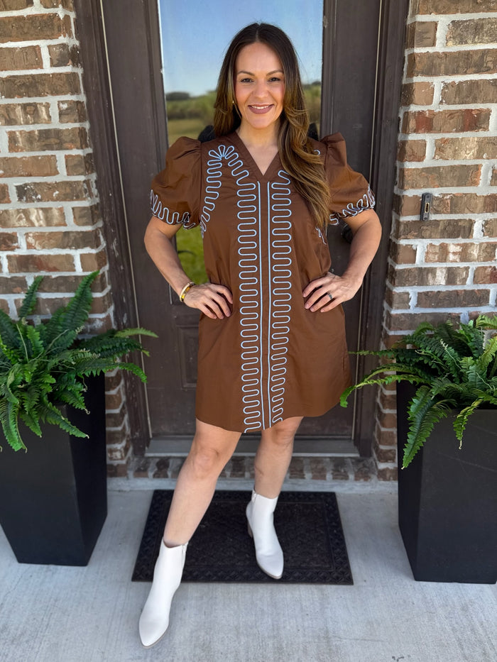 Timeless Intentions Mini Dress - Brown