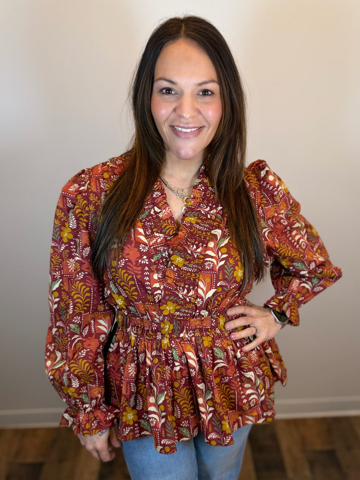 Fresh Blooms Peplum Top