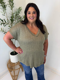 Weekend Ease V Neck Top - Plus