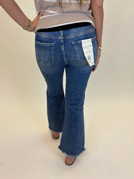 Jackie High Rise Crop Flare Jeans - Risen
