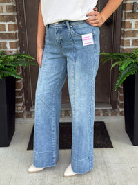 Alma Ankle Wide Flare Tummy Control Jean - Risen