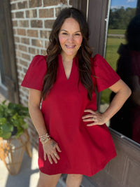 Autumn Flame Ruffled Dress