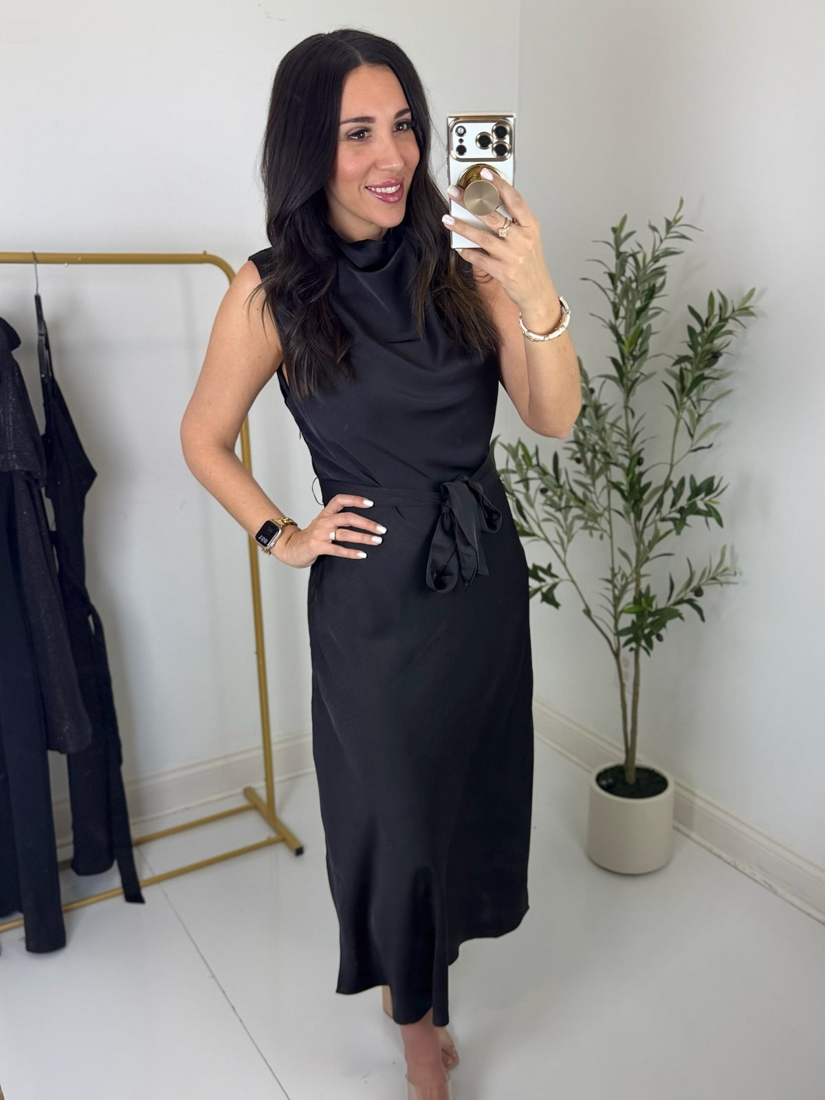 Midnight Motion Mock Neck Dress